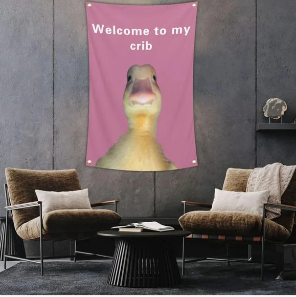 Welcome to My Crib Funny Flag 2x3Ft Wall Flag with 4 Brass Grommets for Party Ya - Picture 3 of 3